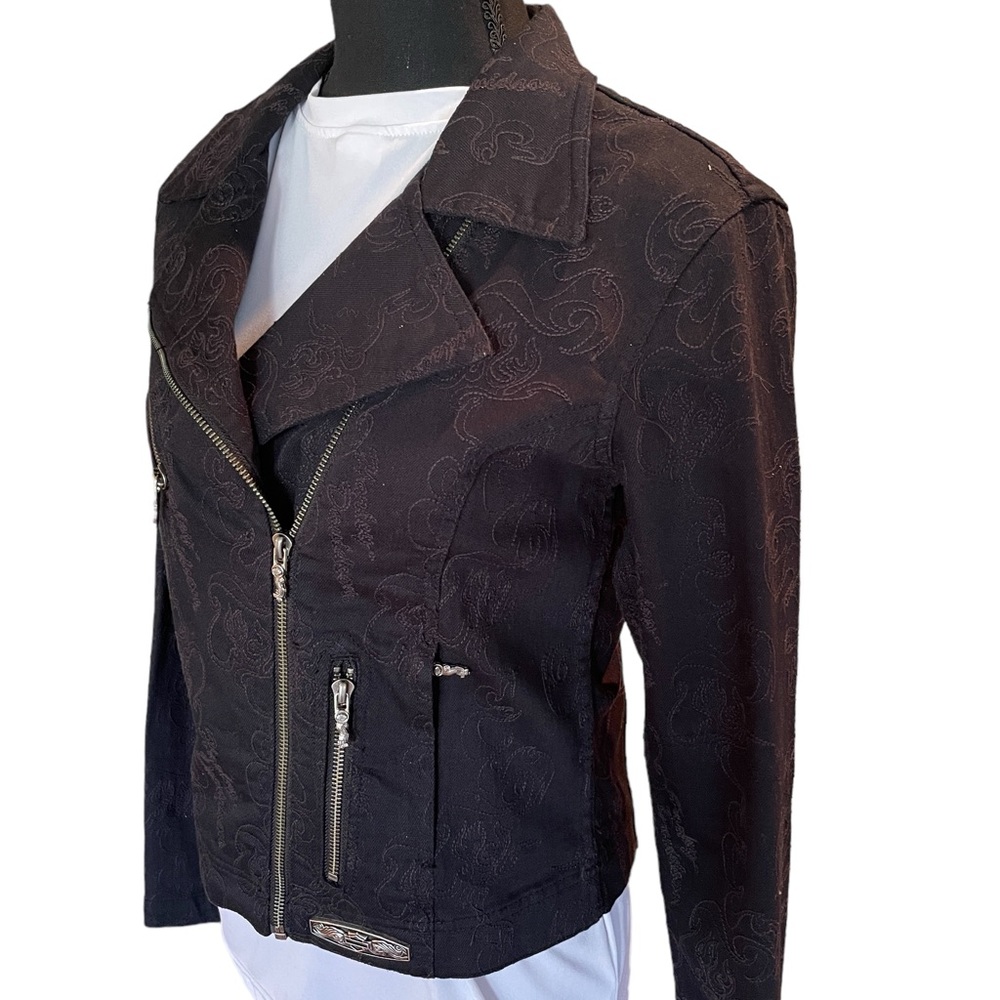 Harley-Davidson BLACK Jean Jacket Embroidered